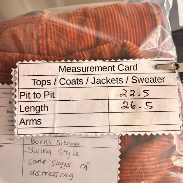 Relativity Corduroy‎ Jacket Orange XL - Image 7