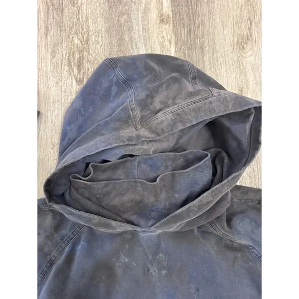 Lululemon Scuba Pullover Hoodie Acid Wash Navy Kangaroo Pocket Size Medium/Large - Image 3
