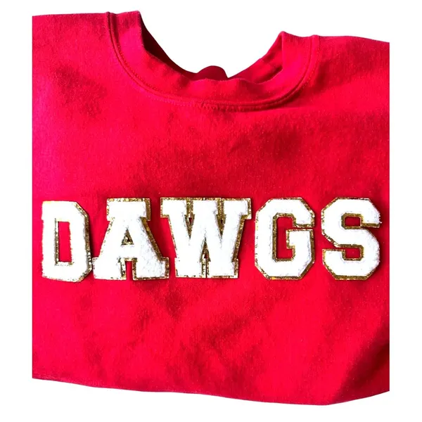 Christmas Georgia Bulldogs Glitter Sweatshirt Unisex Small Red Dawgs Football - Image 3