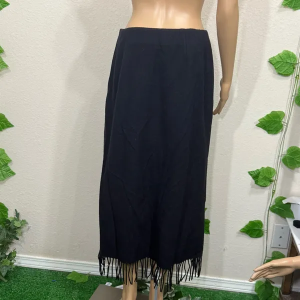 Pendleton Vintage Wool Elegant Black Maxi Skirt - Image 9