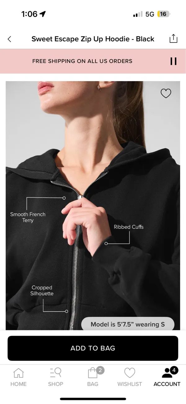 Alo Sweet Escape Yoga Zip-Up Hoodie - Image 2