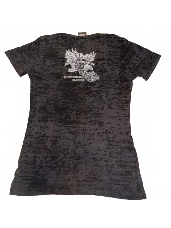 Harley-Davidson Woman’s XL St. Petersburg Florida Mineral Wash Motorcycle Tee - Image 4