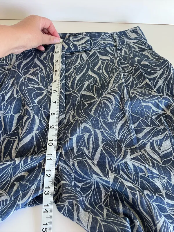 NWT J. McLaughlin Women's Morgan Pants‎ Wide Leg Blue Leaf Lover High Rise Blue - Image 11