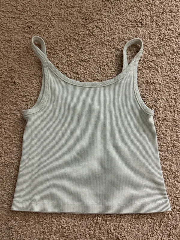 Brandy Melville Ribbed Tank Top Light Green - Image 2