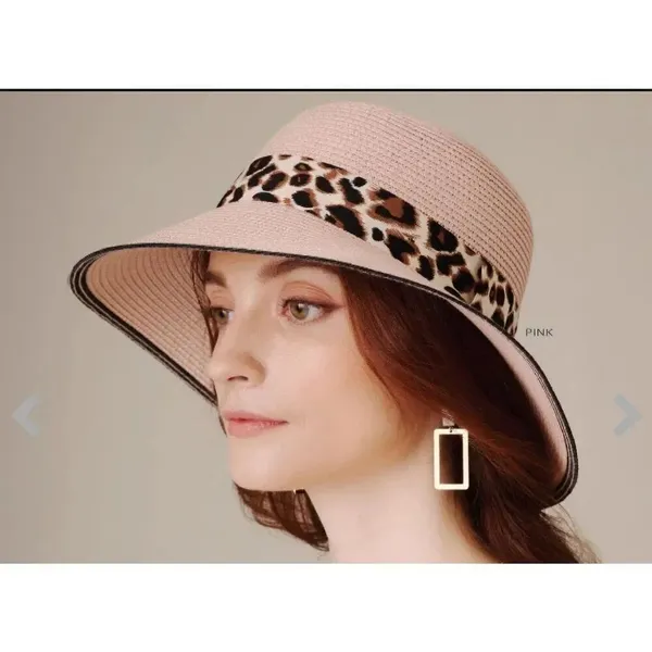 NWT Leopard trimmed Bowler hat Tan - Image 5