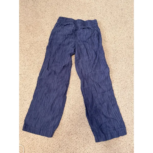 Athleta Cabo Linen‎ Textured Wide Leg Pant Blue Chambray Size 4 - Image 5