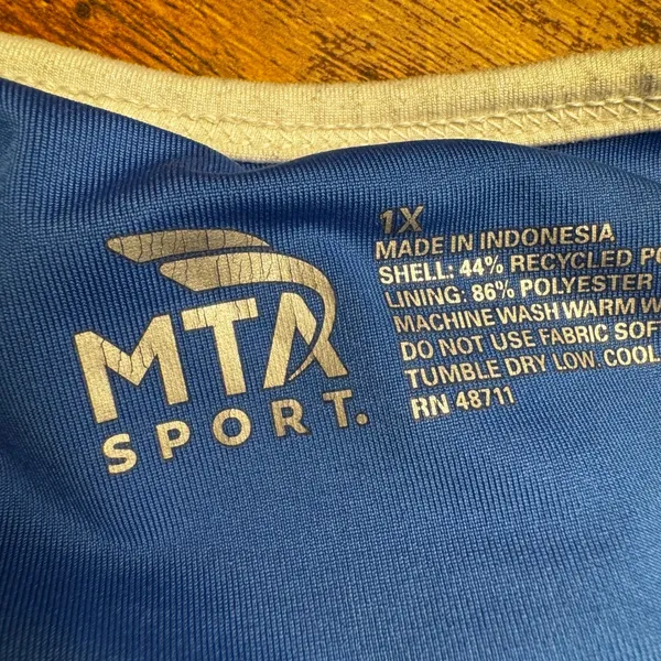 MTA Sport Women Blue Athletic Tennis Dress with Built-in‎ Shorts 1X RN 48711 - Image 3