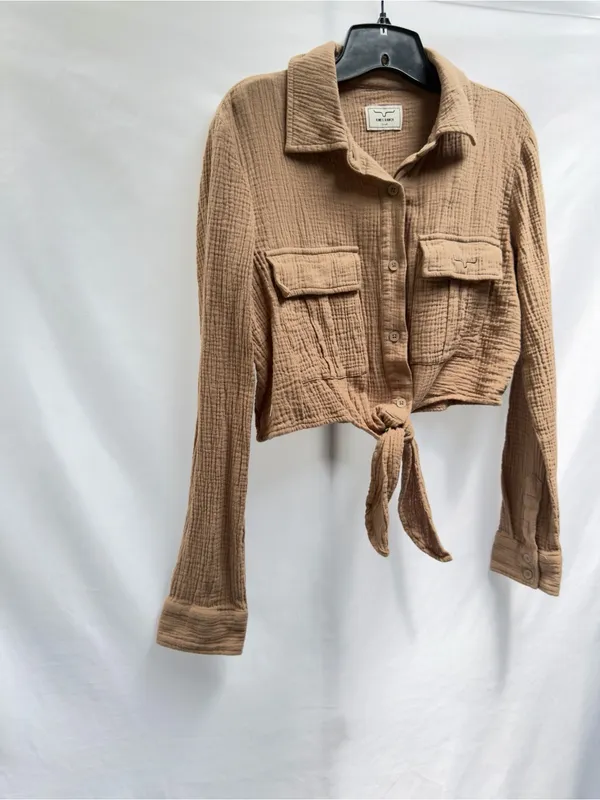 Kimes Ranch TORREAN TIE UP Cropped Button top Size Small - Image 6