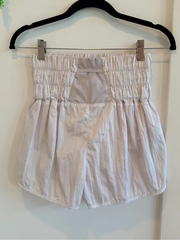 FP Movement Smocked Waist White Women’s Athletic Running Shorts Size Small - Image 4