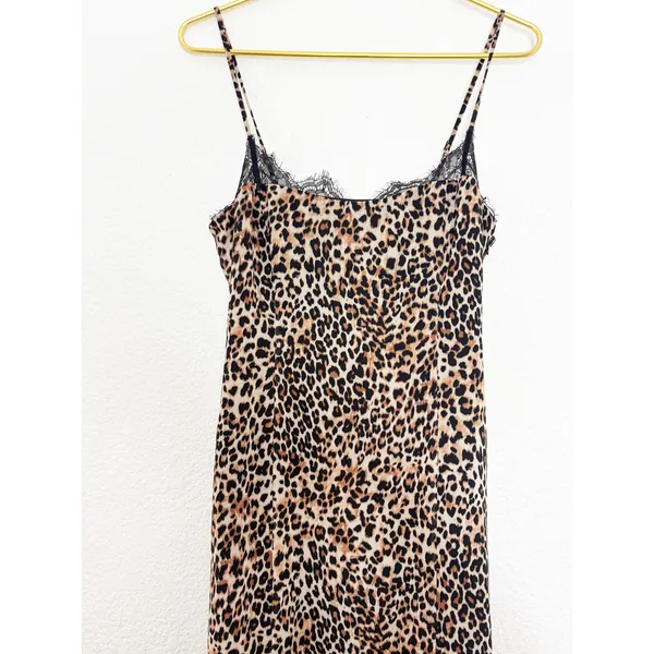 Revolve Loba Jacinta Slip Midi Dress Size Medium Leopard Lace Cocktail Wedding - Image 10