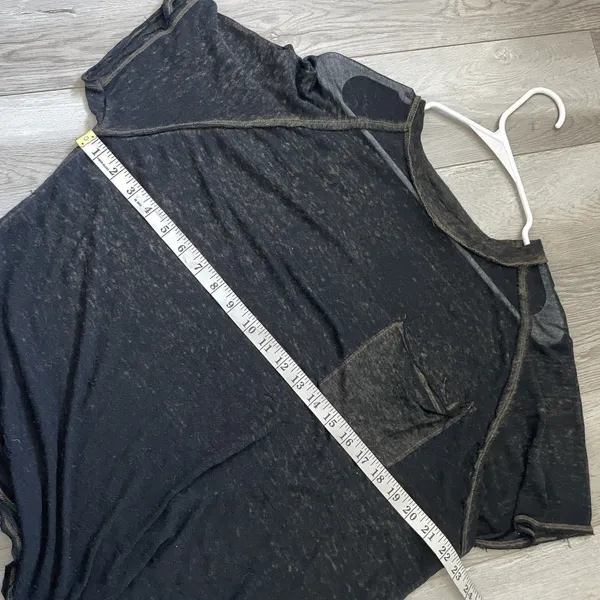 Free People Tshirt burnout sheer oversized womens Black (medium) boho beach - Image 2