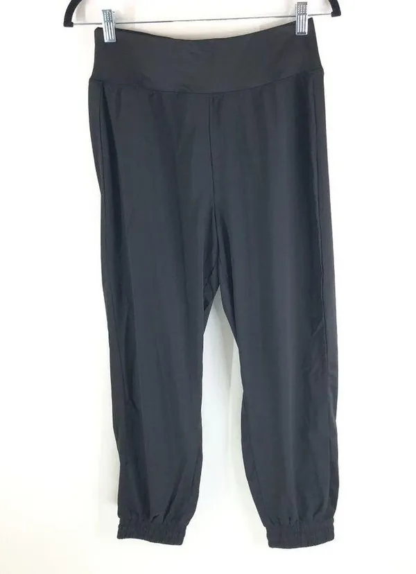 Halara High Waisted Contrast Side Panel Casual Joggers Black M - Image 7