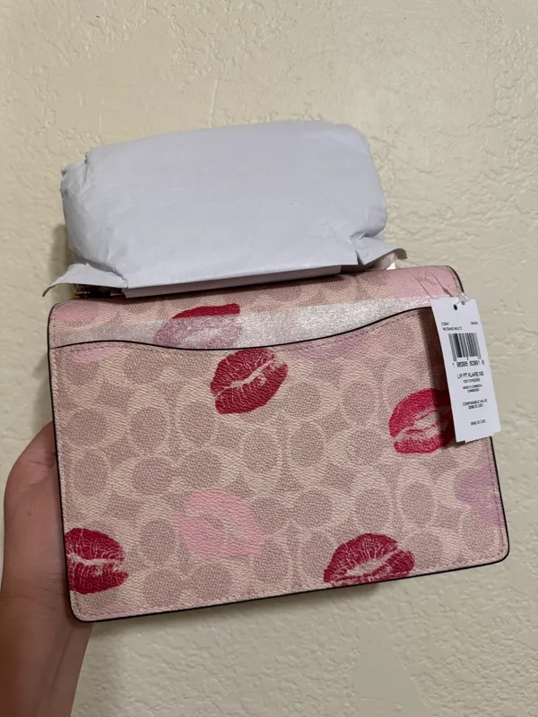 Coach Klare Crossbody Bag Signature Canvas & Leather With Lips Print CZ947 - Image 5