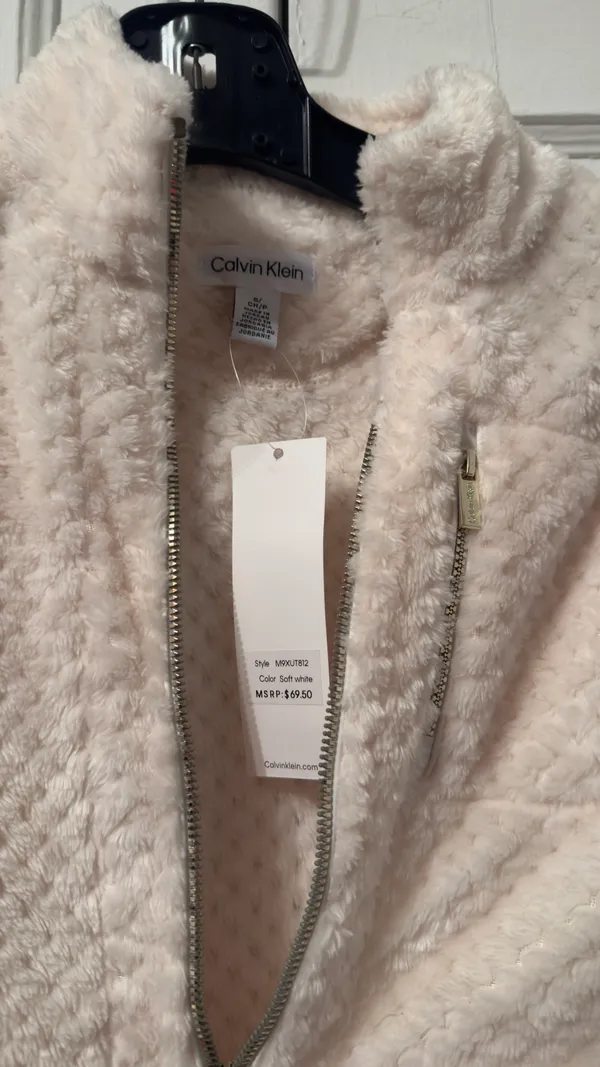 Calvin Klein White Sherpa Vest - Image 2