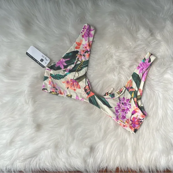 Dippin’ Daisy’s Bikini Top Pink Floral NWT Size small - Image 3