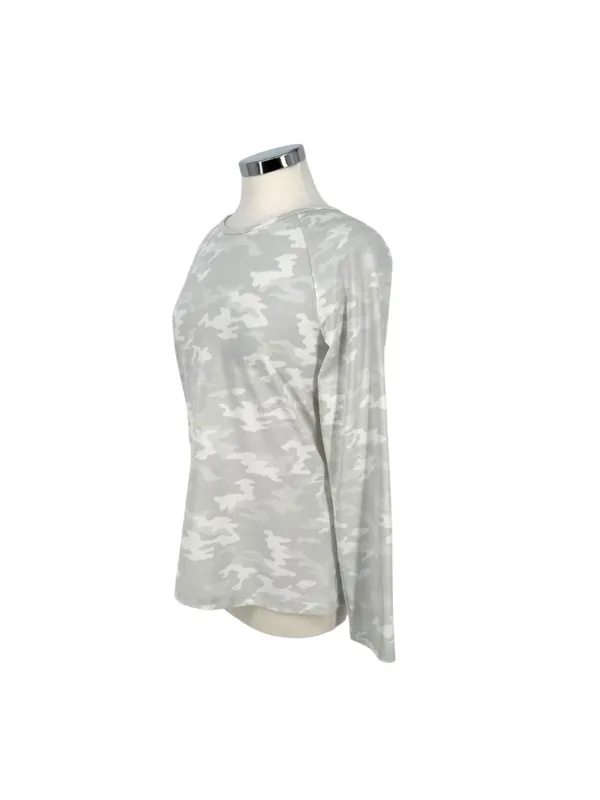 Spanx Better Base Crew Long Sleeve Camo Print Athleisure Activewear Top Large - Image 5
