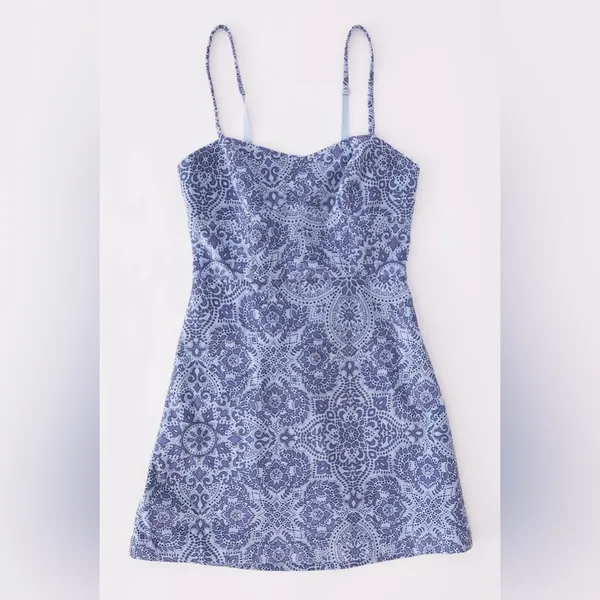 Urban Outfitters‎ After All Corduroy Blue Bustier Mini Dress Size L Boho - Image 4