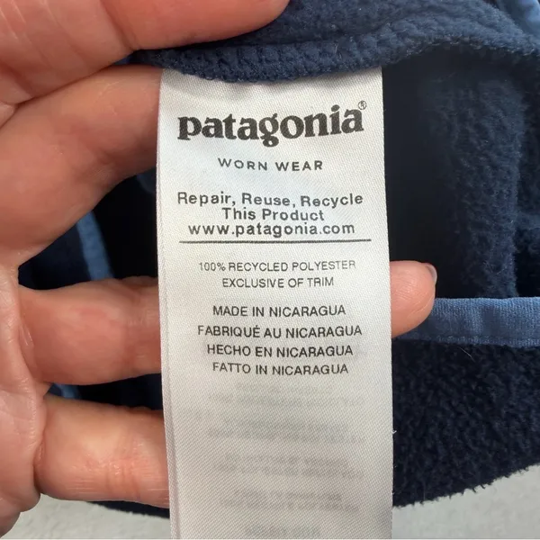 Patagonia Men's M Medium‎ Micro D Snap-T Pullover Microfleece Blue Sweatshirt - Image 11