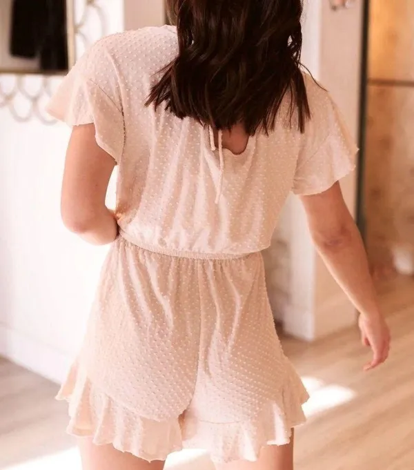 Blue B Cream Dot Romper Size L - Image 4