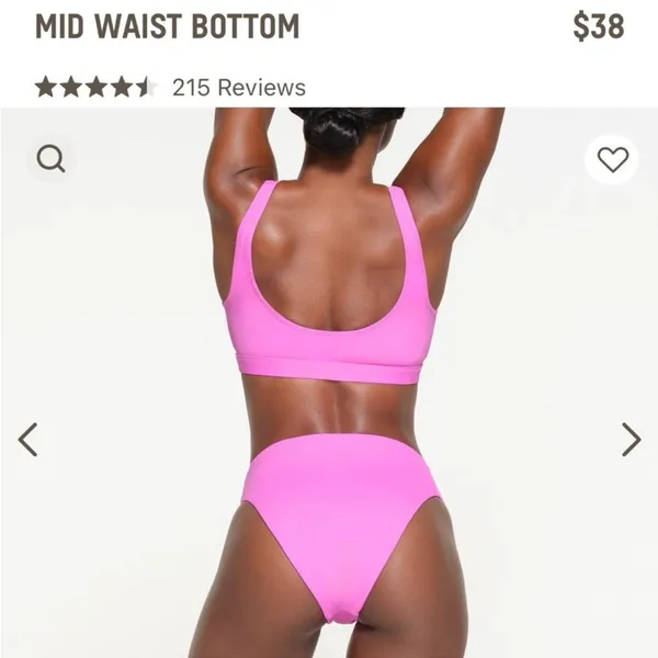 Skims signature swim mid waist bottom Neon Orchid NWT‎ size M - Image 8
