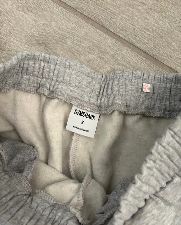 Gymshark Women’s Light Grey Core Marl Fleece Cargo Joggers Size Small NEW - Image 3
