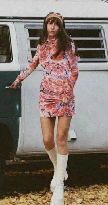FREE PEOPLE Della Burnout Velvet Mini Dress in Fruit Punch Combo Size Large - Image 14