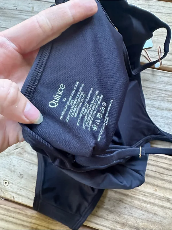 NWT Quince Italian Cami one piece swimsuit black - Image 5