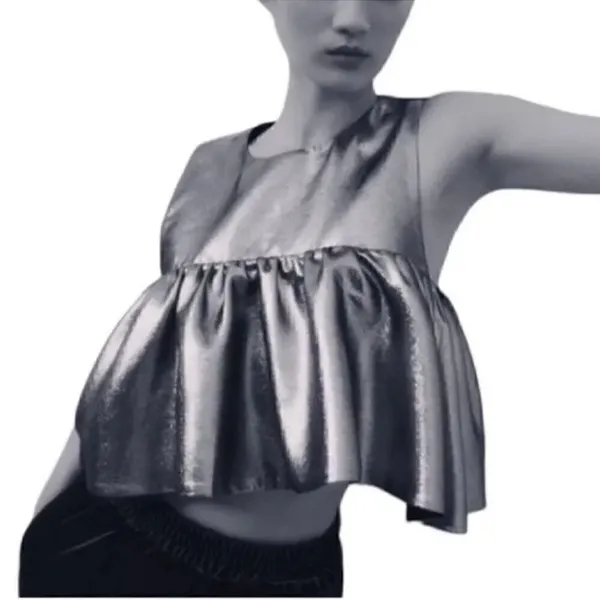 Zara Gold Crop Top(Size Medium) - Image 4