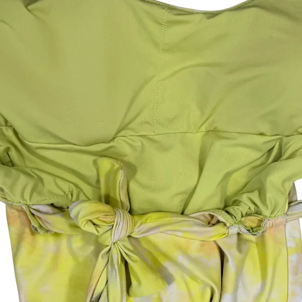 Aerie One Piece Swimsuit Womens Small Yellow Tie Dye Open Back Full Coverage - Image 10