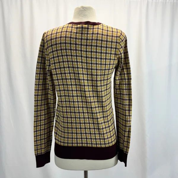 Ann Taylor Plaid Long Sleeve Cardigan S Academia Preppy Fall Vtg Retro Office - Image 6