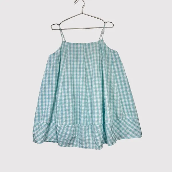 NWT Hersy Womens Top Blue Plaid Camisole Swing Sleeveless Cottagecore Large - Image 2