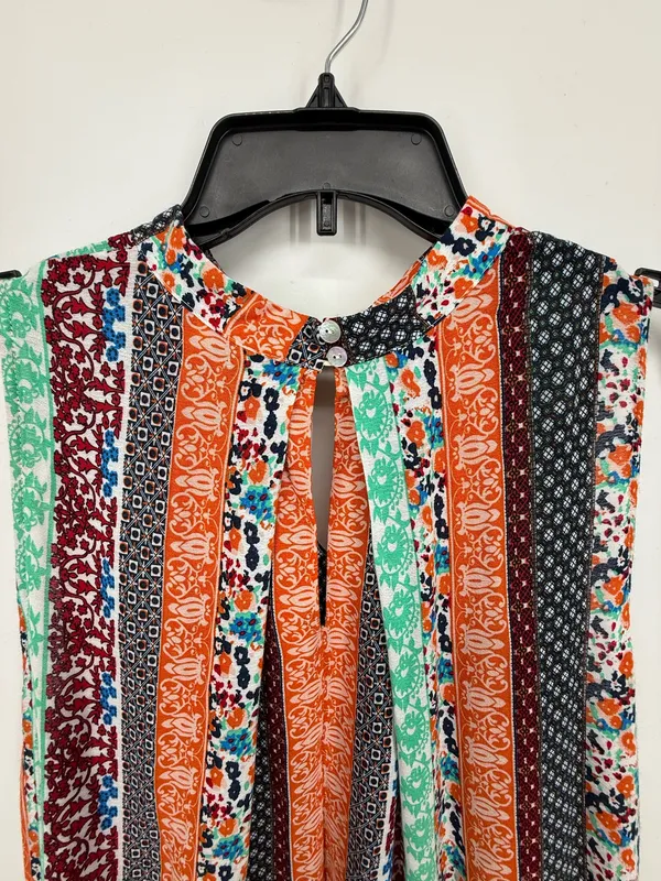 Umgee Women Tunic Dress Size Large Patchwork Multicolor Sleeveless Boho Hippie - Image 5