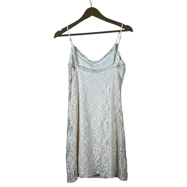 Zara Floral Lace Paisley Mini Slip Dress White Beige Coquette Embroidered Size M - Image 4