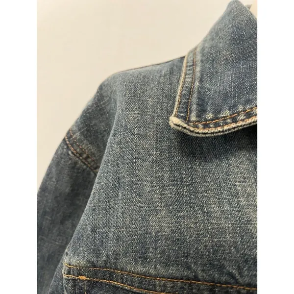 Vtg Moschino Womens Denim Jacket 12 Grunge Steampunk Alternative Western Luxury - Image 8
