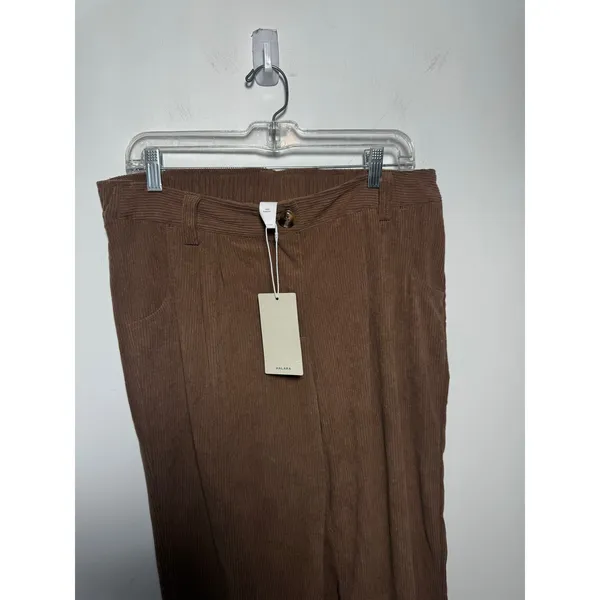 Halara High Waisted Corduroy Casual Pants Brown Wide Leg Pocket Trousers Size L - Image 6