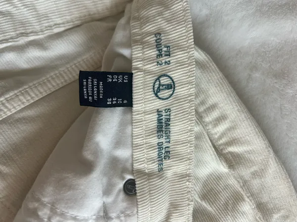 Lands' End off white cream corduroy pants - Image 3