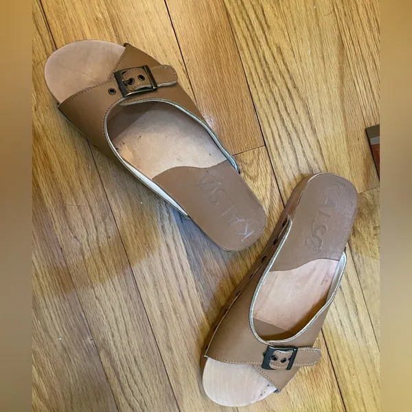 Kalso Earth Shoes Serenity Tan Leather light brown Buckle Slide Sandals 7.5 - Image 2