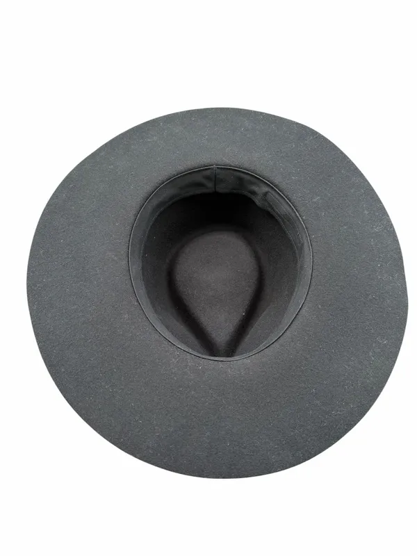 Wyeth Rochelle Boater Hat Black Wool Felt Western Heart Concho Vintage Cowgirl - Image 7