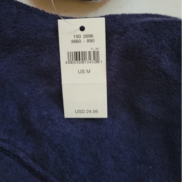 OFFLINE by Aerie Recharge Terry Bralette Womens Size M Navy Blue‎ Lounge Cotton - Image 6