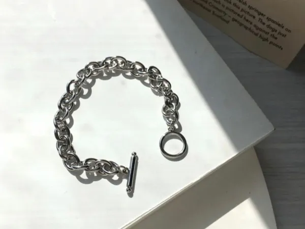 Titanium Steel Link Chain Bracelet for Men Women, Punk Hip Hop Bracelet - Image 4