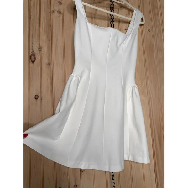 NWOT Lulus Roetta White Sleeveless Pleated Mini Dress Party Cocktail Classy Sz M - Image 5