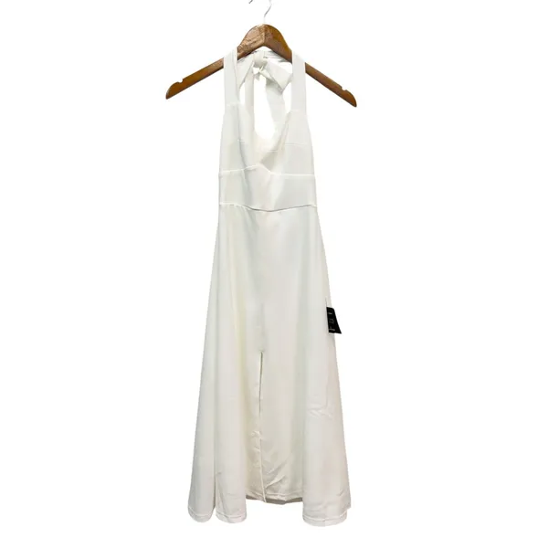 Lulus This is Bliss White Halter Midi Dress size XS NWT - Image 2