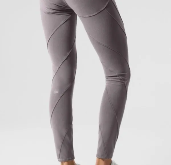 Alo yoga washed alosoft high waist grey wash sunray legging XS - Image 7