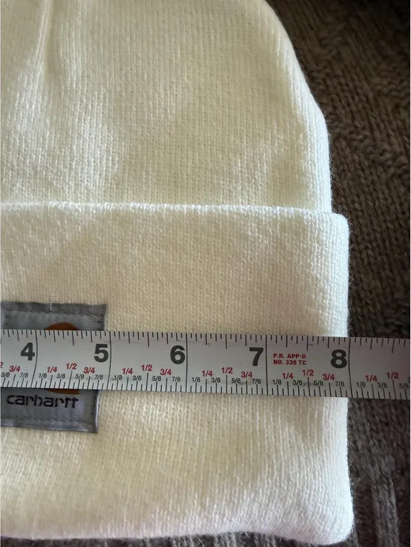 Carhartt White Knit Beanie Hat - Image 4