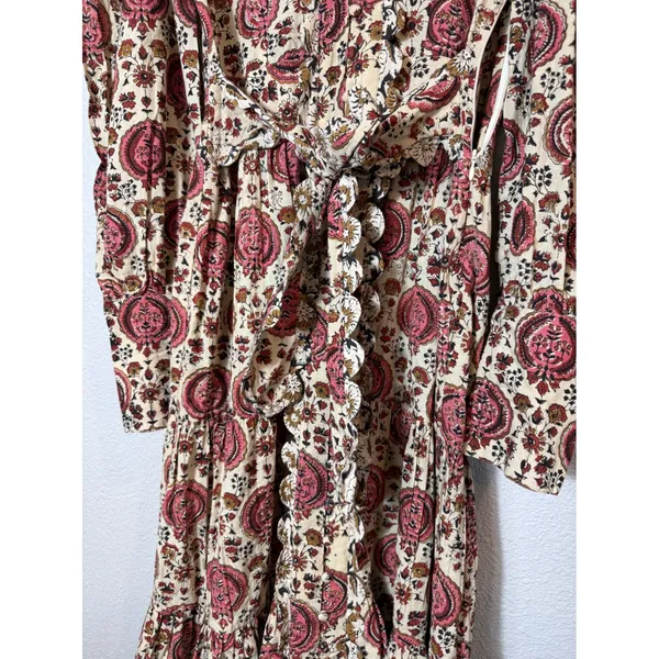 Anna Cate Paisley Floral Ruffle Tie Waist Tiered Dress Size S - Image 4