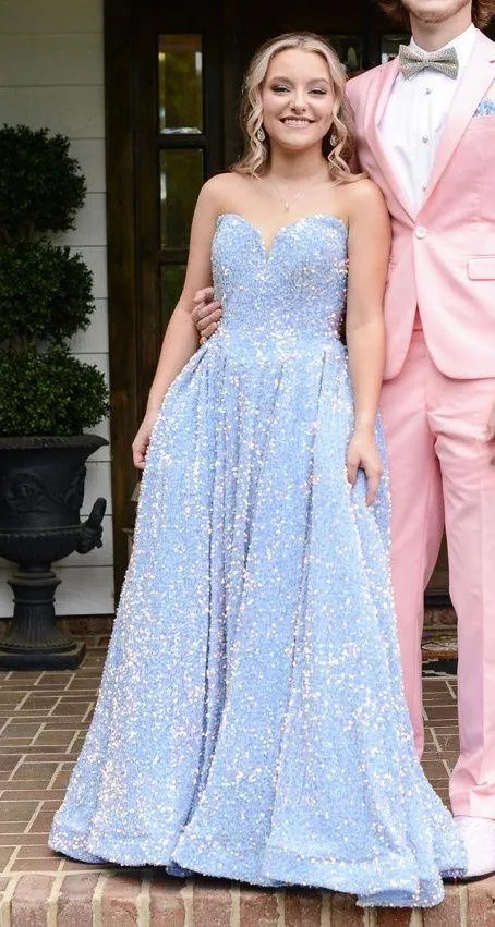 Prom Dress Blue Size 2 - Image 3