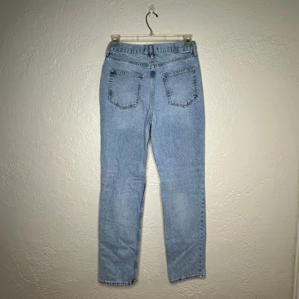 Free People We The Free Lasso Jeans Light Wash Distressed Straight‎ Leg Size 28 - Image 2