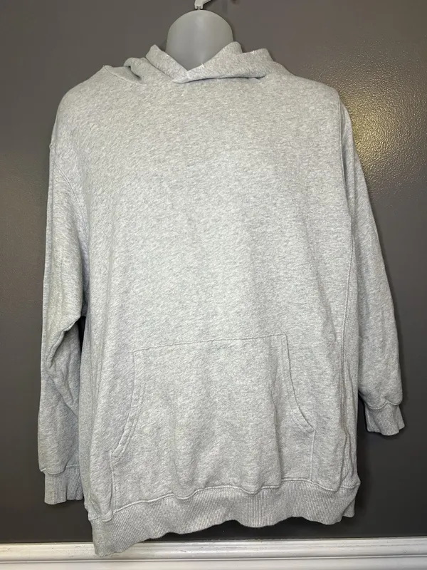 Aerie Be The Real You Back Hoodie Womens Medium Gray Graphic Fleece Pullover - Image 5