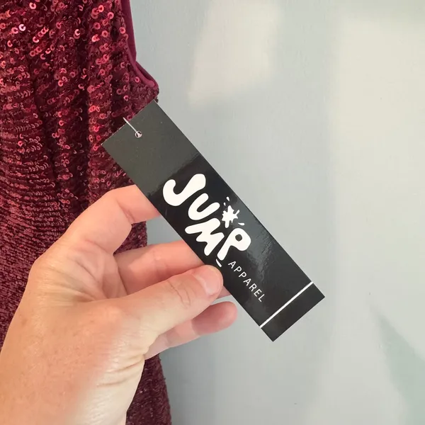 Jump Apparel Wine Red Sequin Lace Up Corset Back Formal Prom Gown Dress Sz 11/12 - Image 3