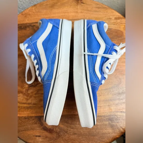 VANS Old Skool Sneakers Women's 6.0 Men's Size 4.5 Blue Suede Canvas - Image 5